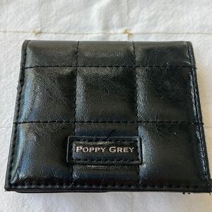 Poppy Grey Black Quilted Wallet